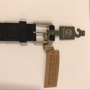 Timberland Black Leather Belt Size 36